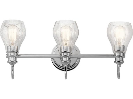 Kichler Greenbrier 3-Light Chrome Glass Vanity Light