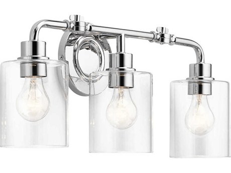 Kichler Gunnison 3-Light Chrome Glass Vanity Light