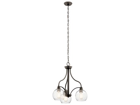 Kichler Harmony 3-Light Olde Bronze Glass Round Chandelier