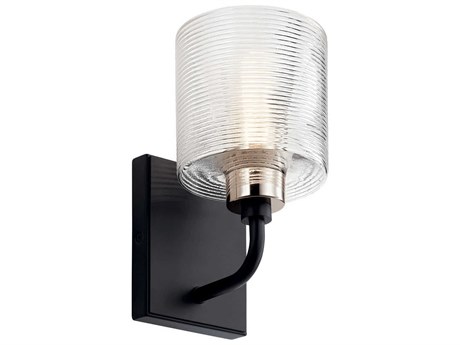 Kichler Harvan 1-Light Black Glass Wall Sconce