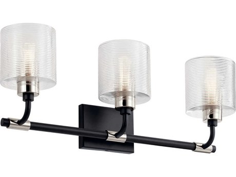 Kichler Harvan 3-Light Black Glass Vanity Light