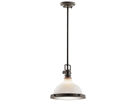 Kichler Hatteras Bay 1-Light Olde Bronze Glass Round Mini Pendant
