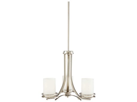 Kichler Hendrik 3-Light Brushed Nickel Glass Cylinder Chandelier