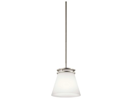Kichler Hendrik 1-Light Brushed Nickel Glass Bell Mini Pendant