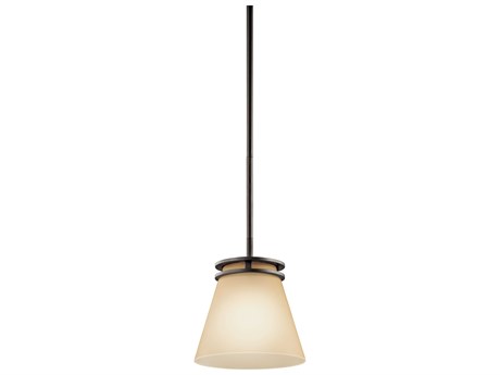 Kichler Hendrik 1-Light Olde Bronze Glass Bell Mini Pendant