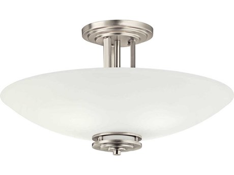 Kichler Hendrik 4-Light Brushed Nickel Glass Bowl Round Semi Flush Mount
