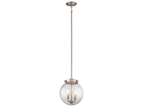 Kichler Holbrook 2-Light Brushed Nickel Glass Globe Mini Pendant