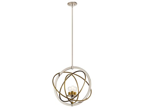 Kichler Ibis 3-Light Polished Nickel Geometric Round Pendant