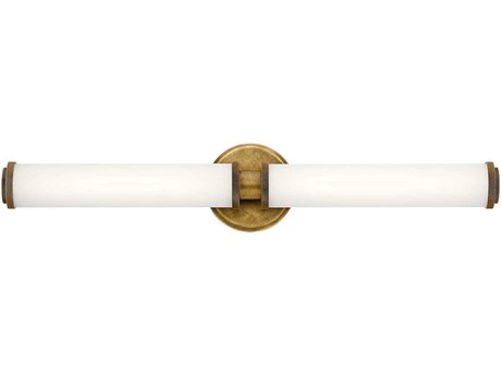 Kichler Indeco 2-Light Natural Brass Glass Vanity Light