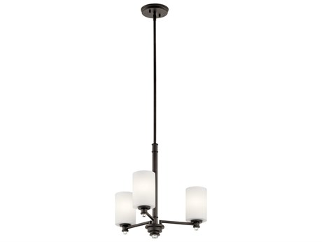 Kichler Joelson 3-Light Olde Bronze Glass Cylinder Chandelier