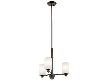 Kichler Joelson 3-Light Olde Bronze Glass LED Cylinder Chandelier