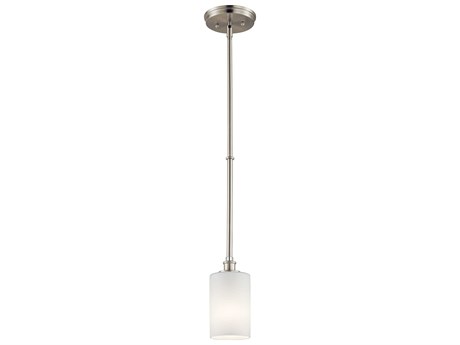 Kichler Joelson 1-Light Brushed Nickel Glass Cylinder Mini Pendant