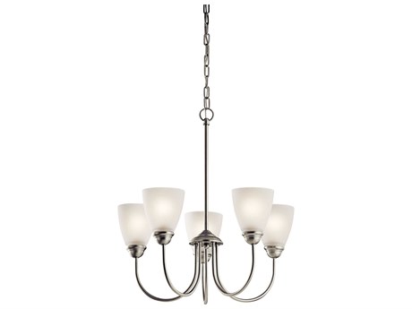 Kichler Jolie 5-Light Brushed Nickel Glass Bell Chandelier