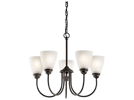 Kichler Jolie 5-Light Olde Bronze Glass Bell Chandelier
