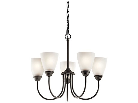 Kichler Jolie 5-Light Olde Bronze Glass LED Bell Chandelier