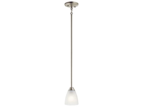 Kichler Jolie 1-Light Brushed Nickel Glass LED Bell Mini Pendant