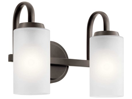 Kichler Kennewick 2-Light Olde Bronze Glass Vanity Light
