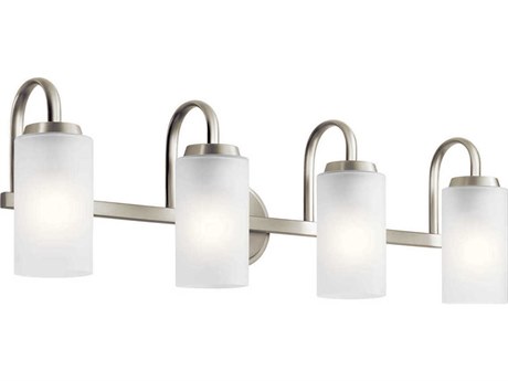 Kichler Kennewick 4-Light Brushed Nickel Glass Vanity Light