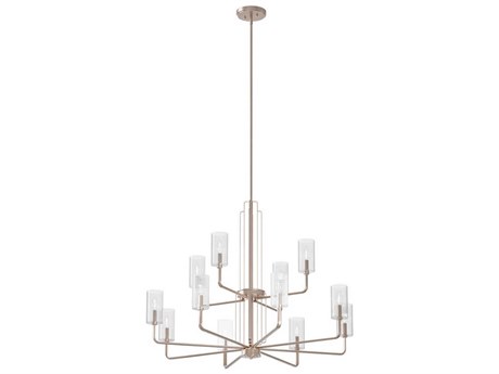 Kichler Kimrose 12-Light Polished Nickel Glass Candelabra Cylinder Chandelier