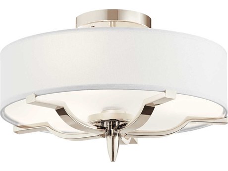 Kichler Kinsey 3-Light Polished Nickel Drum Flush Mount