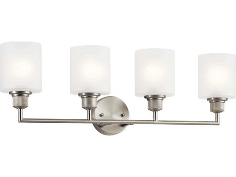 Kichler Lynn Haven 4-Light Brushed Nickel Glass Vanity Light
