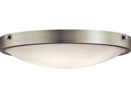 Kichler Lytham 4-Light Brushed Nickel Glass Round Flush Mount