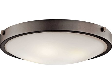 Kichler Lytham 4-Light Olde Bronze Glass Round Flush Mount