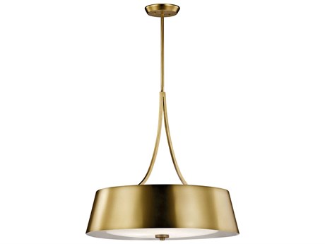 Kichler Maclain 4-Light Natural Brass Glass Cylinder Empire Pendant