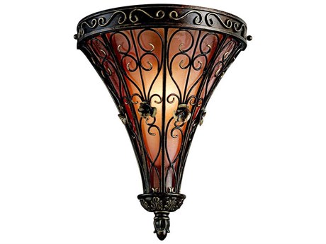 Kichler Marchesa 1-Light Terrene Bronze Glass Wall Sconce