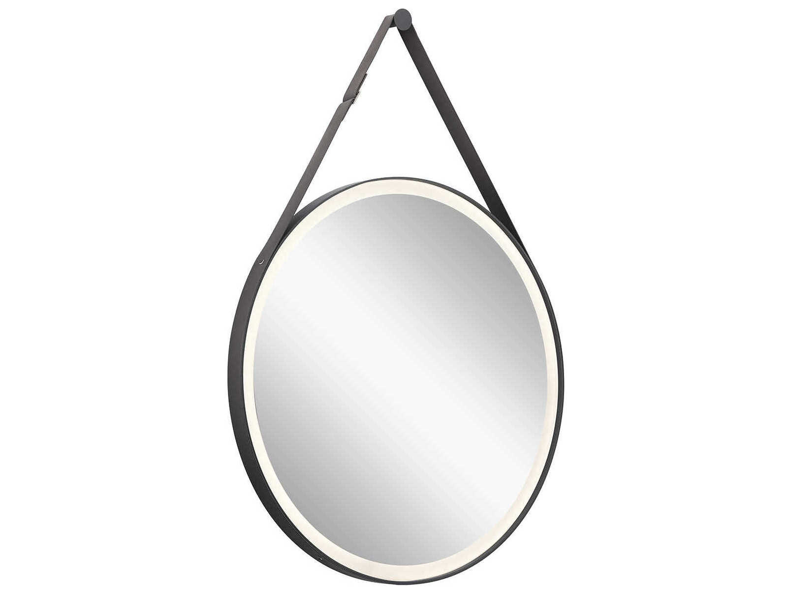 Kichler Lighting Martell Matte Black 28'' Wide Round Wall Mirror