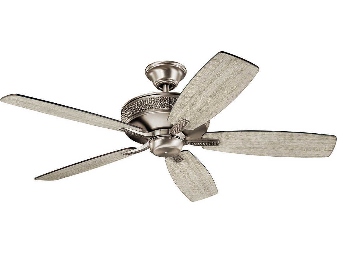 Kichler Lighting Monarch Burnished Antique Pewter 52 Wide Indoor Ceiling Fan With Dark Cherry Weathered White Walnut Reversible Blades Kic339013bap7