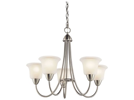 Kichler Nicholson 5-Light Brushed Nickel Glass Bell Chandelier