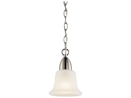 Kichler Nicholson 1-Light Brushed Nickel Glass Bell Mini Pendant