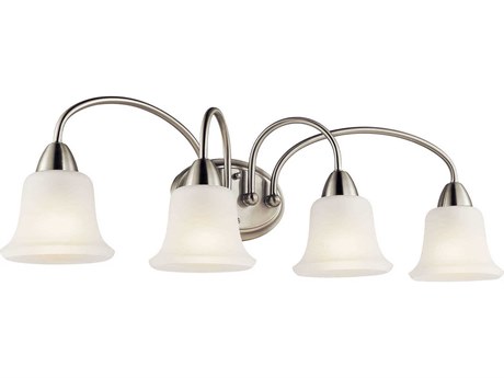 Kichler Nicholson 4-Light Brushed Nickel Glass Vanity Light