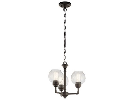 Kichler Niles 3-Light Olde Bronze Glass Globe Round Pendant