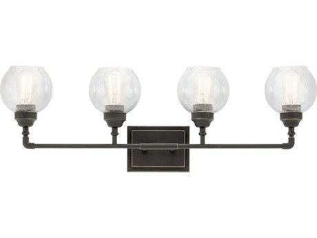 Kichler Niles 4-Light Olde Bronze Glass Vanity Light
