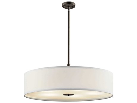 Kichler 5-Light Olde Bronze Glass Cylinder Drum Pendant