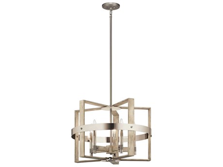 Kichler Peyton 5-Light White Washed Wood Chandelier