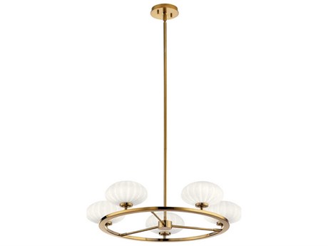 Kichler Pim 6-Light Fox Gold Glass Linear Round Chandelier