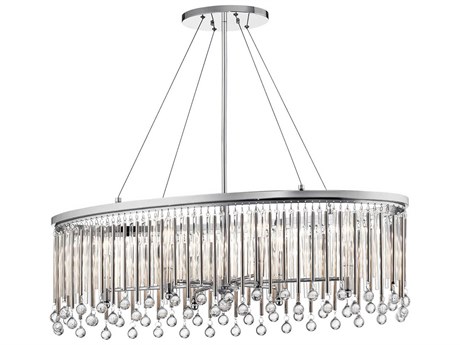 Kichler Piper 6-Light Chrome Glass Linear Island Pendant