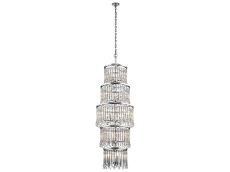 Kichler Piper 18-Light8-Light Chrome Glass Candelabra Round Chandelier