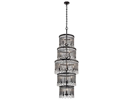 Kichler Piper 18-Light8-Light Espresso Brown Glass Candelabra Round Chandelier