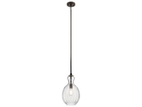 Kichler Riviera 1-Light Olde Bronze Glass Geometric Mini Pendant