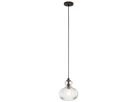 Kichler Riviera 1-Light Olde Bronze Glass Geometric Mini Pendant