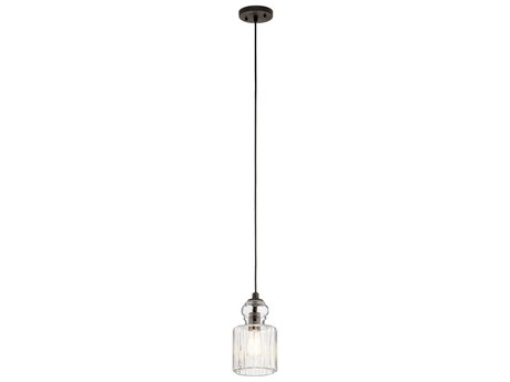 Kichler Riviera 1-Light Olde Bronze Glass Cylinder Geometric Mini Pendant
