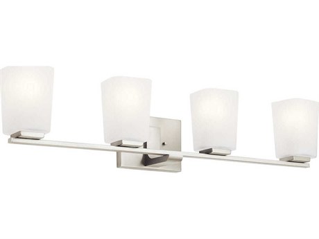Kichler Roehm 4-Light Brushed Nickel Glass Vanity Light