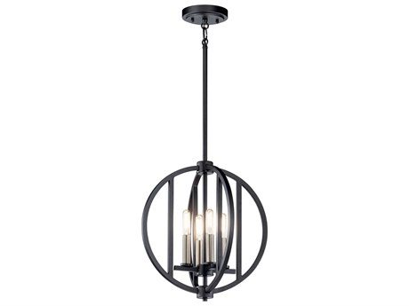 Kichler Samural 4-Light Black Candelabra Geometric Chandelier