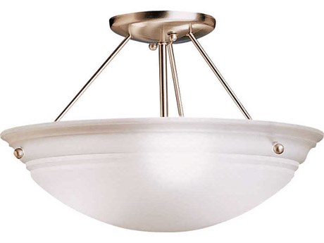 Kichler 3-Light Brushed Nickel Glass Bowl Round Semi Flush Mount
