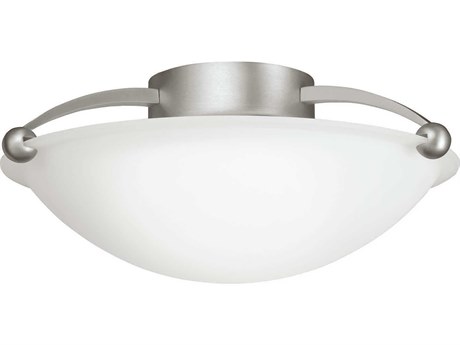 Kichler 2-Light Brushed Nickel Glass Bowl Round Semi Flush Mount