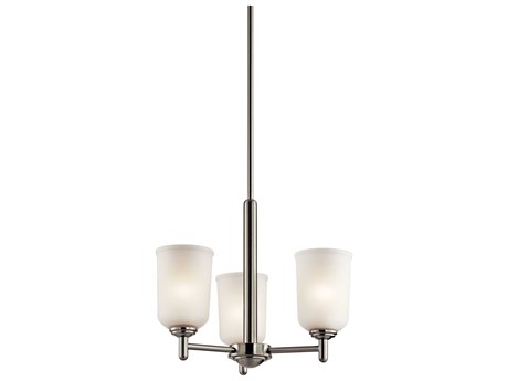 Kichler Shailene 3-Light Brushed Nickel Glass Bell Chandelier